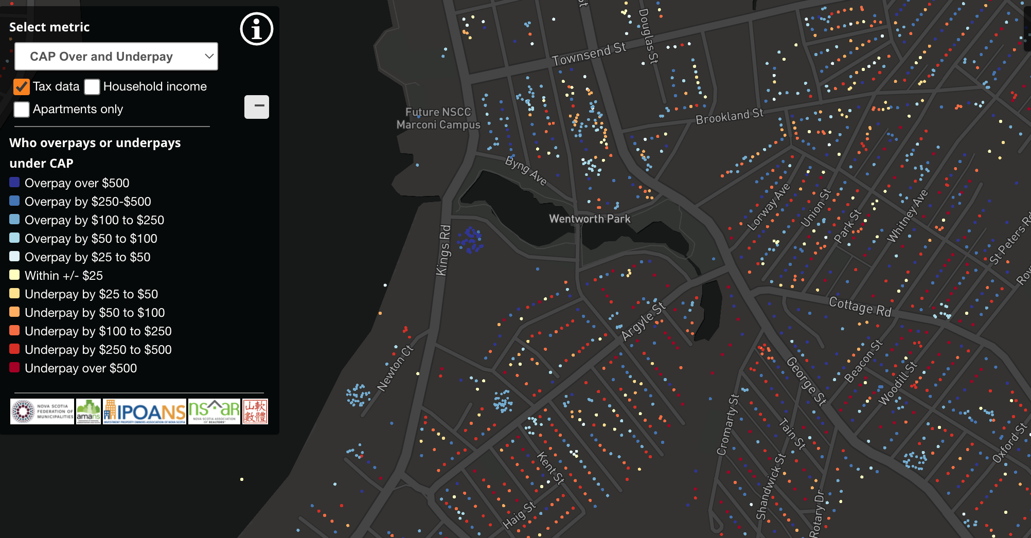 Nova Scotia Property Map This Ns Map Shows Who Is Over And Under-Paying Property Taxes |  Gocapebreton.com