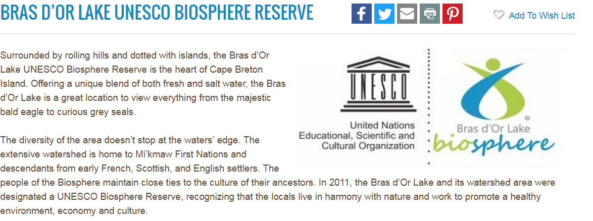 Bras d'Or Lake UNESCO Biosphere Reserve